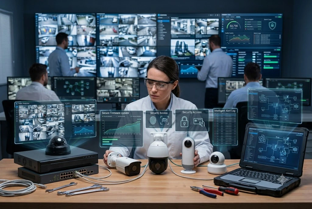 Hikvision, Dahua, Axis, Hanwha Vision, Uniview, cámaras IP, CCTV profesional, cámaras originales, seguridad electrónica, firmware CCTV.
